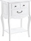 Daisy Wooden Bedside Table White 50x35x72cm