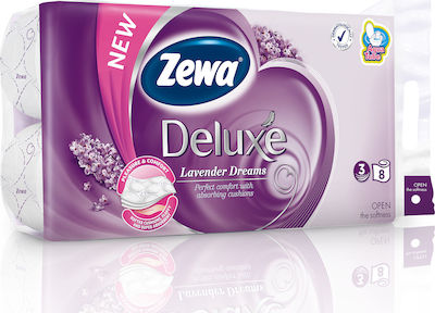 Zewa Χαρτί Υγείας Deluxe Levander Dreams 8 Ρολά 3 Φύλλων