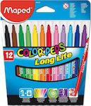 Maped Color'Peps Long Life Lavabili Markere de desen Set 12 Culori