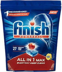 Finish All in One Max 27 Dishwasher Pods Λεμόνι