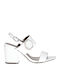 Envie Shoes Damen Sandalen mit Chunky hohem Absatz in Weiß Farbe