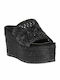 Envie Shoes Women's Fabric Platform Wedge Sandals Black