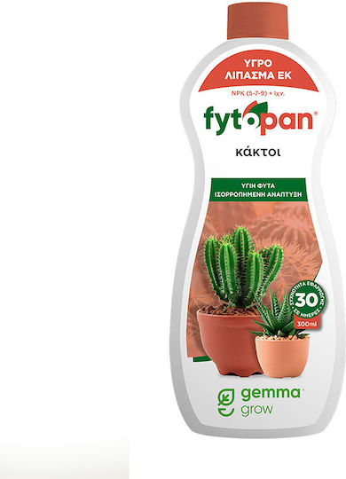 Gemma Fytopan Υγρό Λίπασμα Αζώτου, Φωσφόρου, Καλίου (5-7-9) για Κακτοείδη, Παχύφυτα 300ml