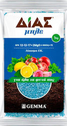 Gemma Granular ΔΙΑΣ μπλε 12-12-17+2MgO Κοκκώδες Λίπασμα for Fruitful 1kg