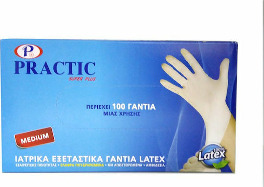 Practic Super Plus Гащеризони Латекс На прах в Бял цвят 100бр