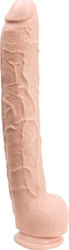Crystal Jellies Dick Rambone Реалистично дилдо с Топки и Вендуза Телесен 38см