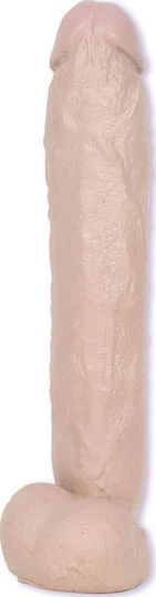 Doc Johnson The Naturals Dildo realist cu Testicule și Ventuză Vanilie 30cm
