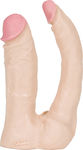 Doc Johnson The Naturals Double Penetrator Διπλό Dildo Σιλικόνης Vanilla 15cm