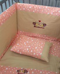 Zouzounia Ladybug Crib Bumpers Classic Inside Pink 40x200cm