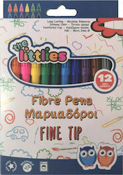 The Littlies Fibre Pens 2mm Σετ 12 χρώματα