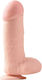 Basix Rubber Works Glass Dildo with Balls and Suction Cup Flesh 18cm