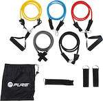 Pure2Improve Gymtube Resistance Bands with Handles Set 5pcs Multicolour