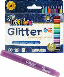 The Littlies Glitter Glitter Markere de desen Subțiri Set 8 Culori