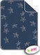 Minene Κουβέρτα Αγκαλιάς & Λίκνου Stars Πικέ Μπλε 75x100εκ.