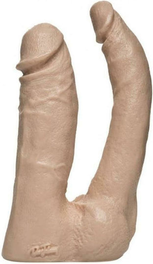 Vac U Lock Double Penetrator Διπλό Dildo Flesh 15cm