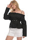 Guess Women's Blouse Off-Shoulder Black