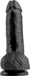 Pipedream Realistic Dildo with Scrotum & Suction Cup Black 18cm