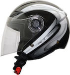 STR Pulse Jet Helmet 1000gr Black/White Graphic...