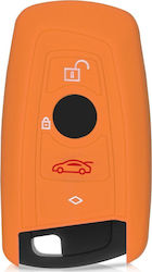 Θήκη Κλειδιού από Silikon με 4 Κουμπιά για Bmw σε Orange Χρώμα