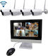 K9504-W Ολοκληρωμένο Σύστημα CCTV Wi-Fi με Οθόνη και 4 Ασύρματες Κάμερες