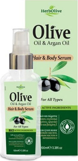 Madis Herbolive Olive Oil & Argan Oil Serum Μαλλιών για Θρέψη 100ml