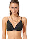 Blu4u Triangle Bikini Top with Adjustable Straps Black