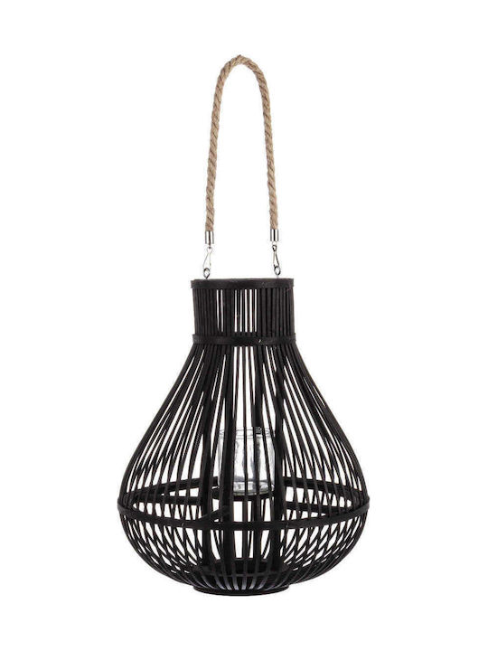 Bizzotto Belem Lantern Wooden Black 1pcs