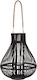 Bizzotto Belem Lantern Wooden Black 1pcs