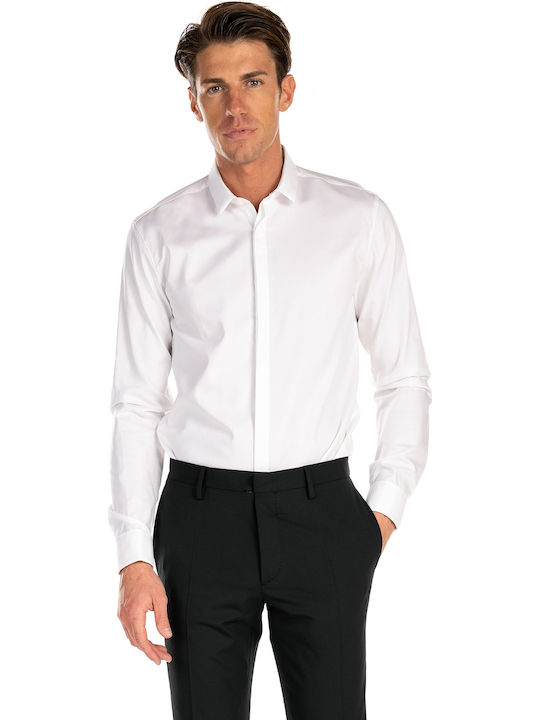 Ejinar Long-sleeved Cotton Shirt White