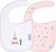 Interbaby Σαλιάρα Υφασμάτινη με Αυτοκόλλητο Cabanas Pink 2τμχ