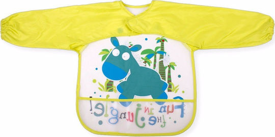 Interbaby Αδιάβροχη Ποδιά Πλαστική με Αυτοκόλλητο Fun in the Jungle! με Μανίκια