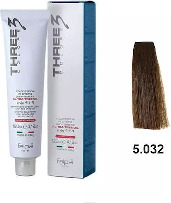 Faipa Three Colore Cream Color Haarfarbe 5.032 Chestnut Light Chocolate 120ml