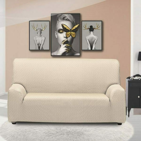 SB Home Sabrina Elastic Cover for Four Seater sofa Cream 230x270cm 1pcs 03.00449