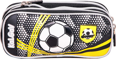 KalGav Soccer Pencil Case with 2 Compartments Yellow