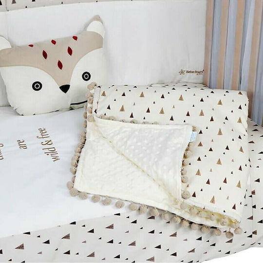 Bebe Stars Nursery Swaddling Blanket Fox 90x90cm