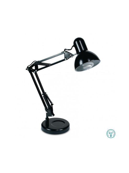 Fan Europe Architetto Office Lamp with Foldable Arm for Socket E27 in Black Color
