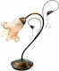 Inlight 3427 Metall Tischlampe für Fassung E14 mit Honig Schirm und Bronze Basis
