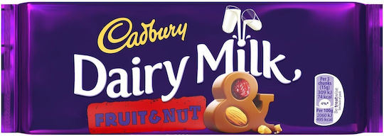 Cadbury Dairy Milk Σοκολάτα Γάλακτος Fruit & Nut 110gr
