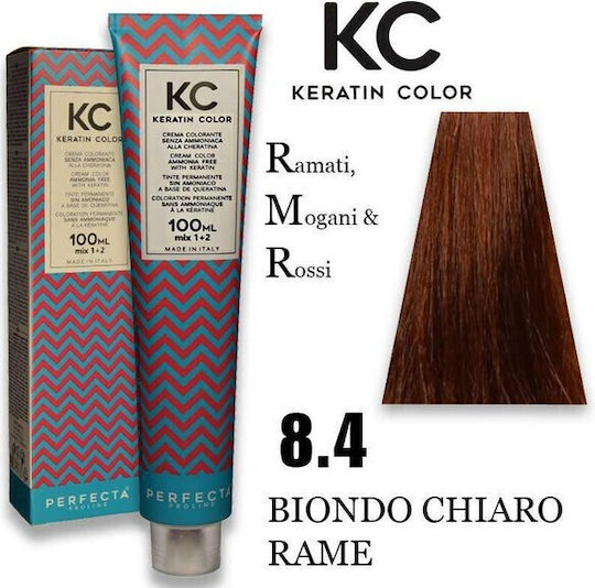 Faipa Perfecta Keratin Color Βαφή Μαλλιών 8.4 Ξανθό Ανοιχτό Χάλκινο 100ml