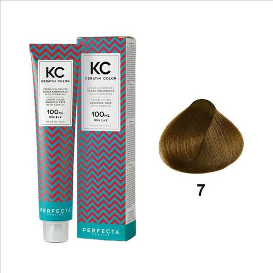 Faipa Perfecta Keratin Color Βαφή Μαλλιών Χωρίς Αμμωνία 7 Ξανθό 100ml