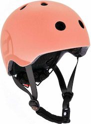 Scoot & Ride Kids' Helmet for City Bike Orange with LED Light S/M (51-55 cm) Peach