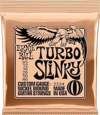 Ernie Ball Complete Set Nickel Wound String for Electric Guitar Slinky Turbo 9.5-46