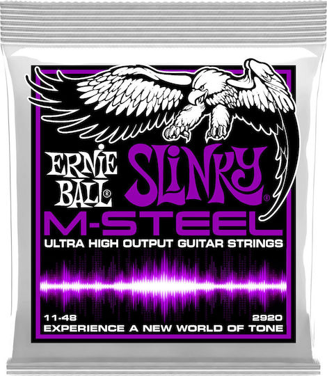 Ernie Ball Slinky M-Steel Electric Guitar Strings Steel Set 11-48 Power