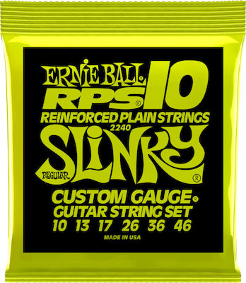 Ernie Ball Set of Nickel Wound Strings for Electric Guitar Slinky RPS Regular 10 - 46"