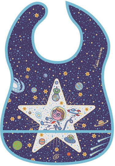 Laken Cosmos Waterproof Bib Plastic with Hoop & Loop Fastener & Pocket Blue for 24 m+ LBC
