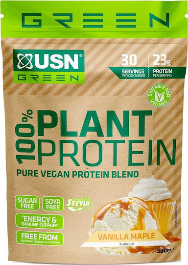 USN 100% Plant Protein Χωρίς Γλουτένη & Λακτόζη με Γεύση Vanilla Maple 900gr