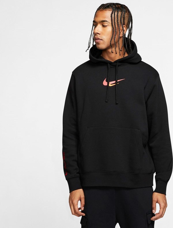 black nike swoosh hoodie