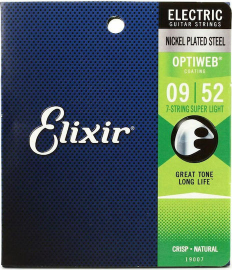 Elixir Set of Nickel Plated Steel Strings for Electric Guitar Optiweb 9 - 52"