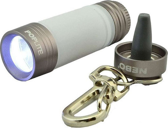 Nebo Keychain Flashlight LED with Maximum Brightness 20lm Poplite Silver Silver