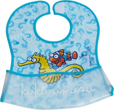 Laken A Caballito Waterproof Bib Plastic with Hoop & Loop Fastener & Pocket Light Blue